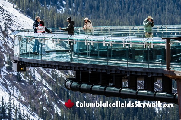 Jasper Columbia Icefields Glacier Skywalk During March
